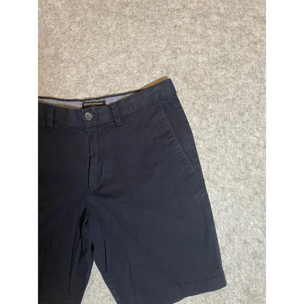 Banana Republic Aiden Shorts Mens 30 Navy Blue Slim Fit Chino Stretch Cotton